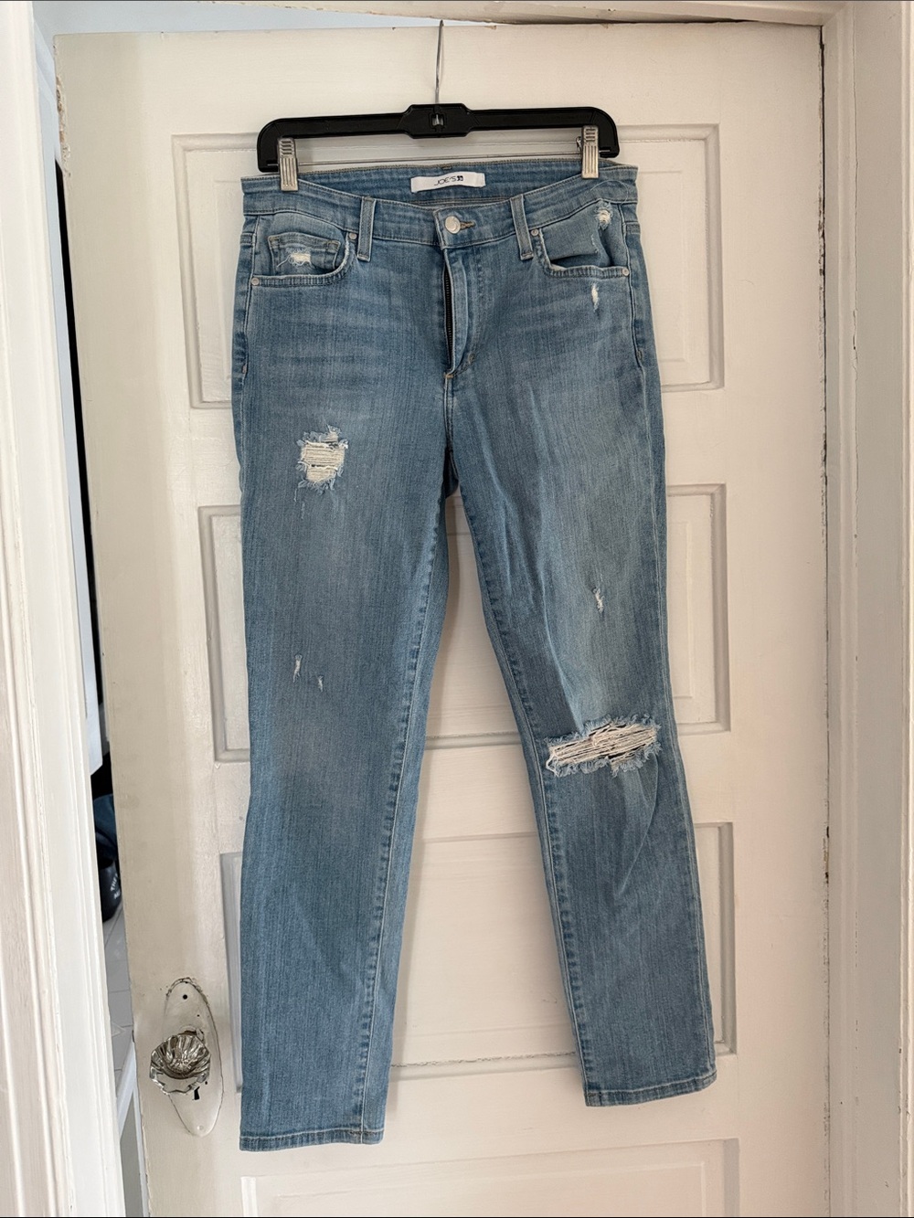 Joe's Jeans Light Blue Straight Leg Distressed Jeans